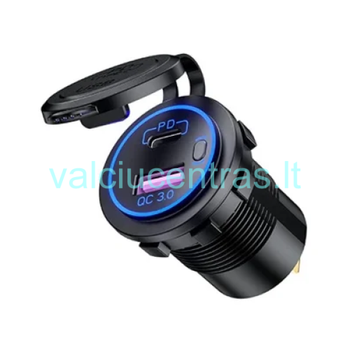 Įleidžiamas USB lizdas su C tipo jungtimi 3A Įleidžiamas USB lizdas su C tipo jungtimi 3A